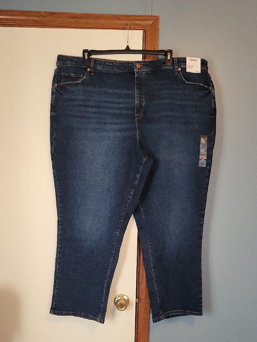 🆕️ Sonoma Woman's Dark Blue High Rise Stretch Straight Jeans Size 28W